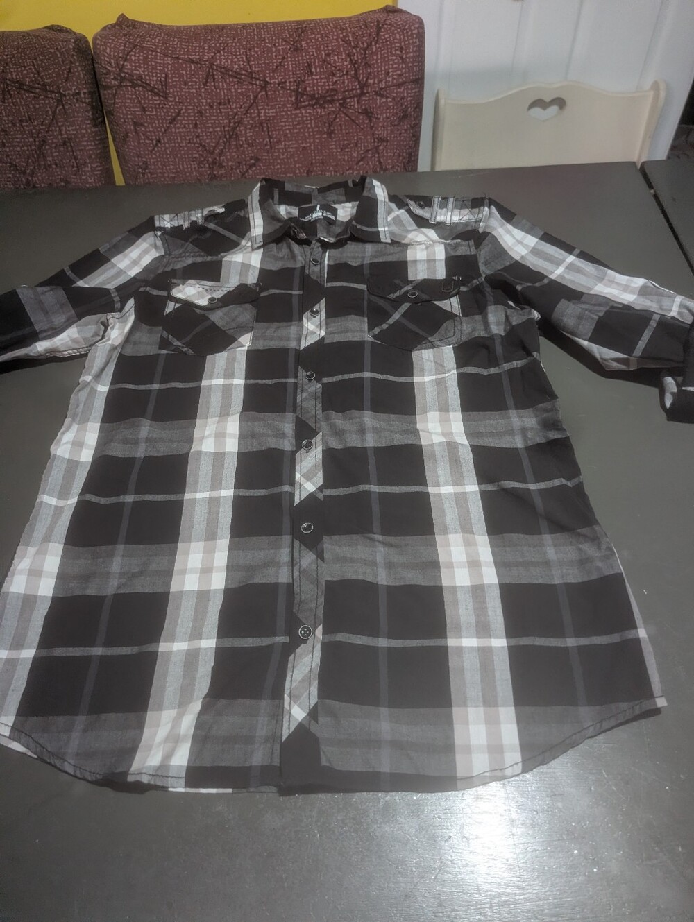IJeans By Buffalo Size XL Plaid Button Down 38" Shoulders 30"Shoulder To Hem EUC